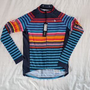 Women's Striped Cycling Jersey - Multicolor
